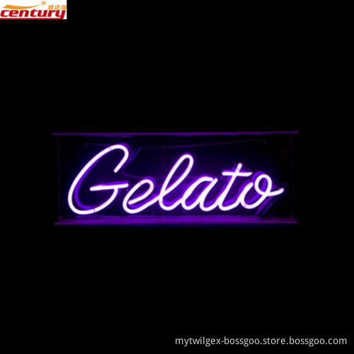 wholesale china factory price gelato real glass neon light sign
